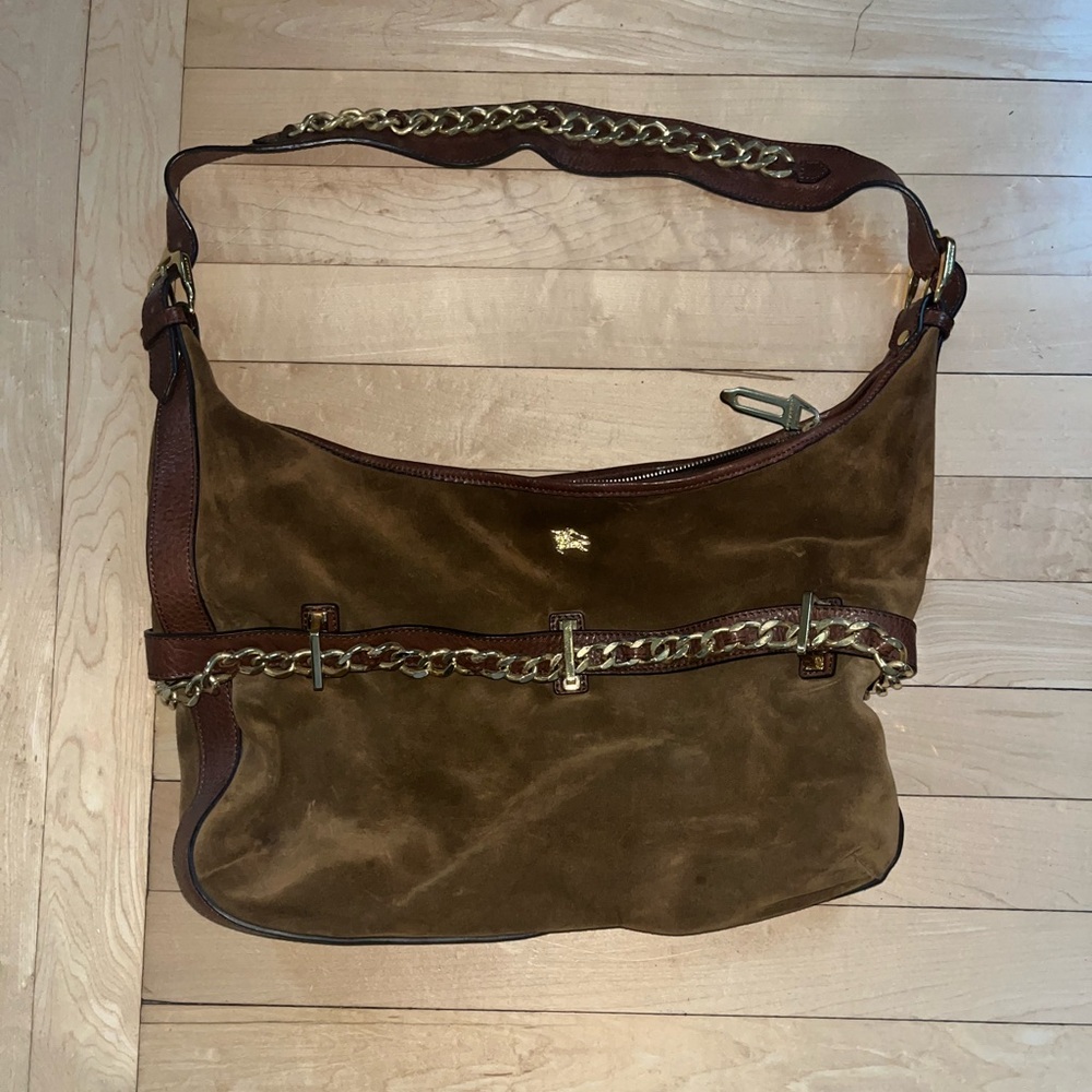 Burberry suede hobo bag